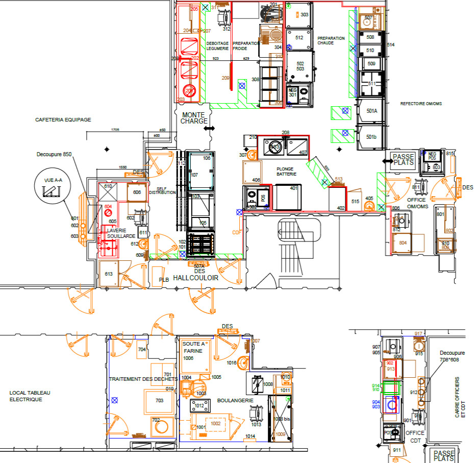 plan autocad creation cuisine bateau